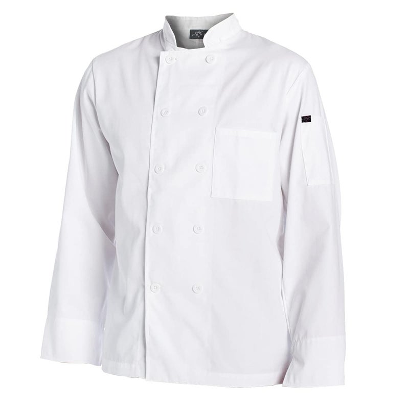 Chef Code Men's 10 Pearl Button Classic Chef Coat, White, 5X - Image 1